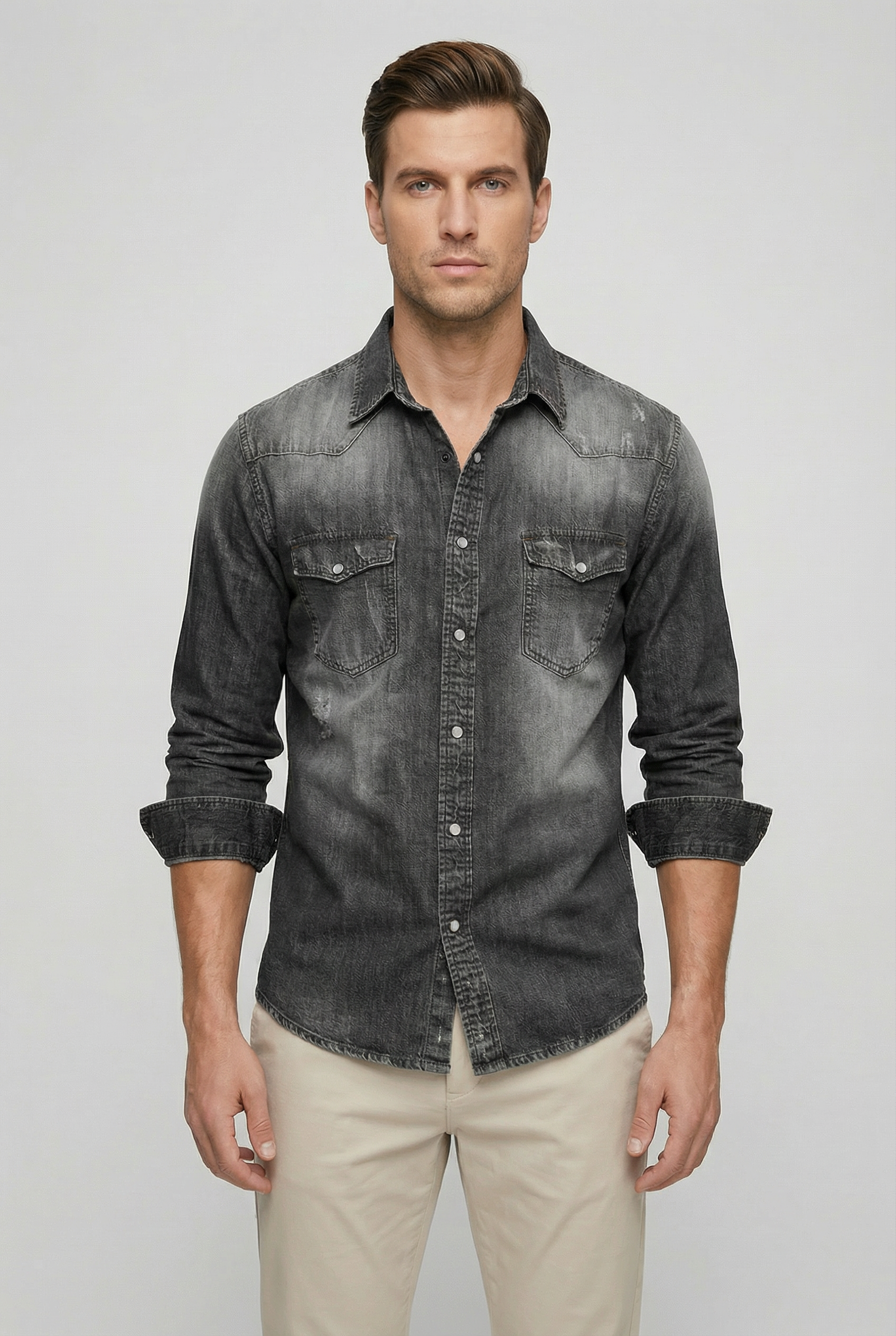Grayson | Men's Slim Fit Cotton Blend Denim Shirt