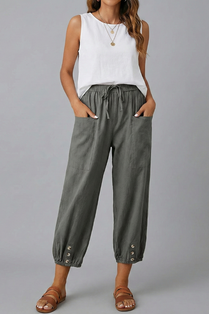 Anna | Women's Casual Trousers with Drawstring Waist
