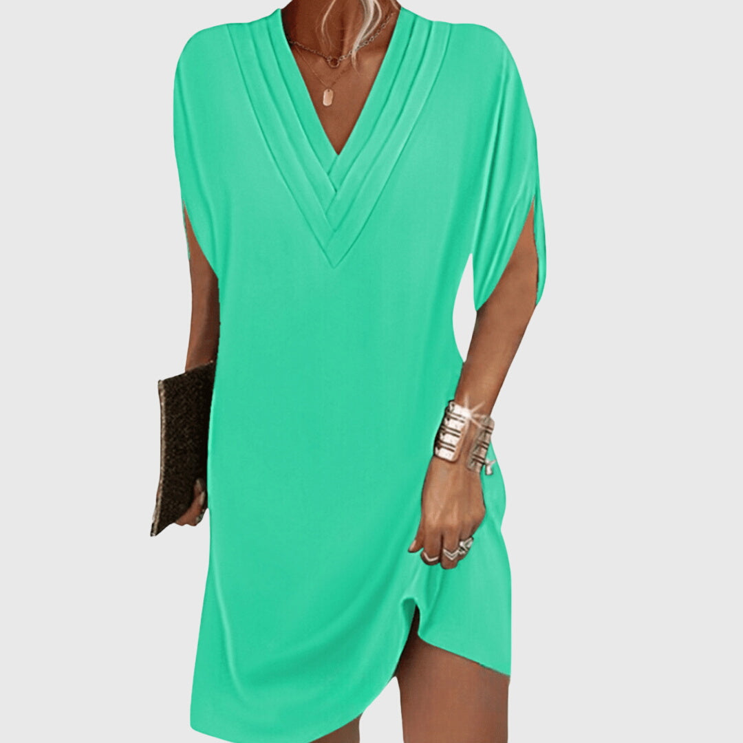 Ava | Women's Elegant V-Neck Midi Dress