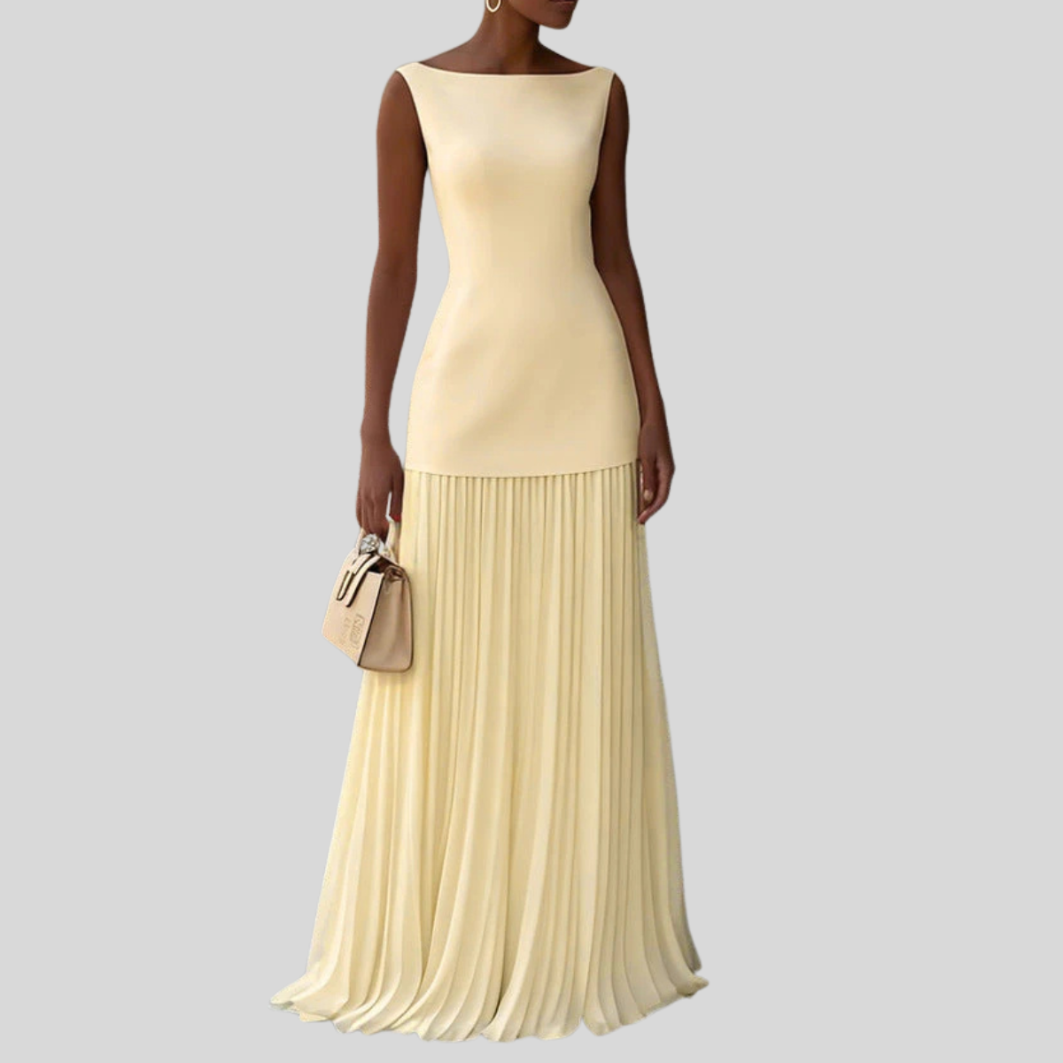 Lucille | Women's Elegant Maxi Dress with Pleated Skirt