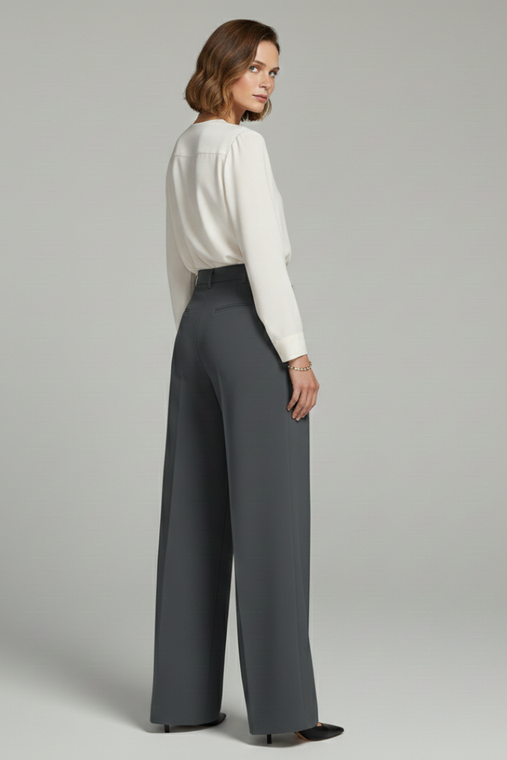 Blair | Women's Wide Leg Palazzo Trousers with Pleats
