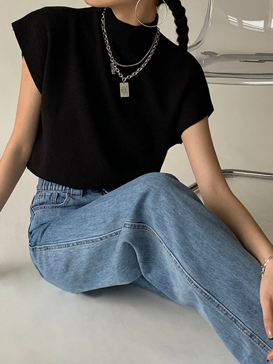 Nellie | Women's Mock Neck Short Sleeve Top