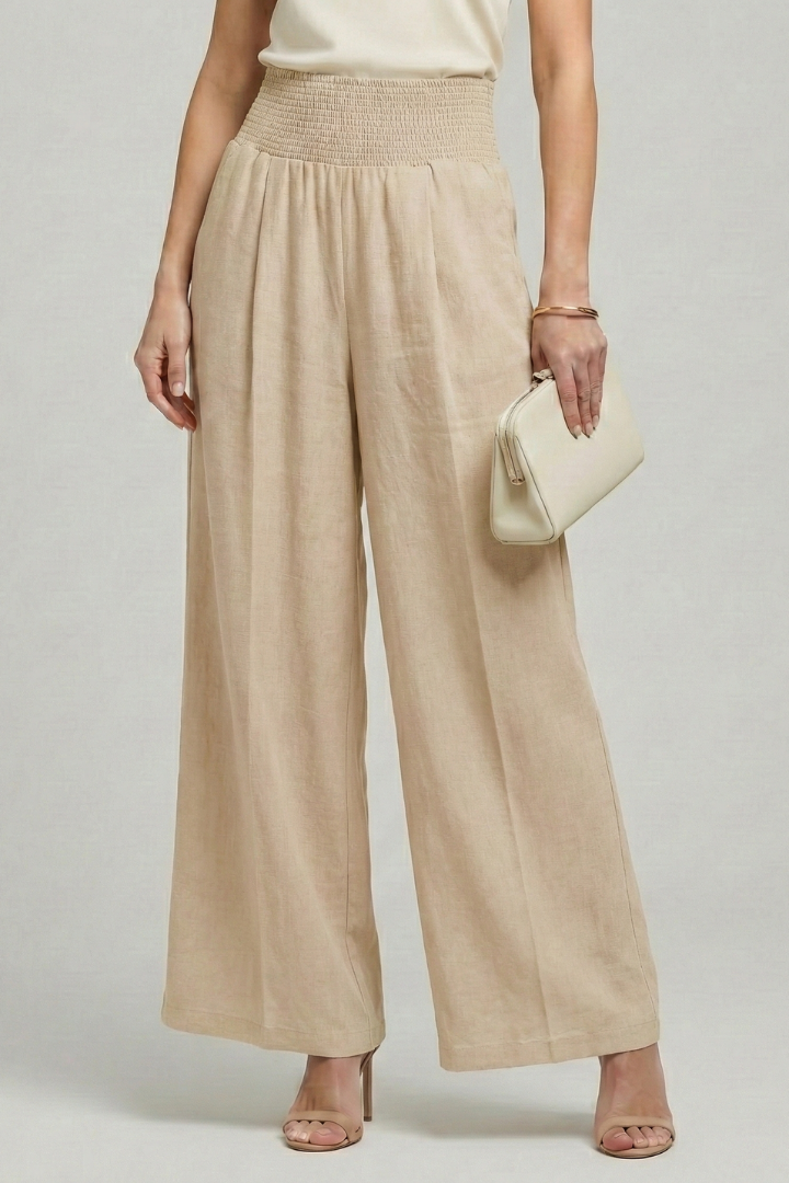 Sylvia | Women's Palazzo Trousers High Waist Pleats