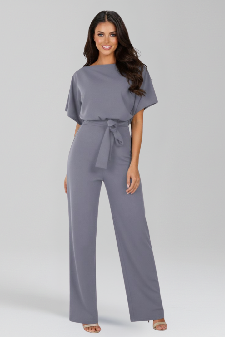 Gail | Women's Jumpsuit Tie-Belt Wide-Leg Design
