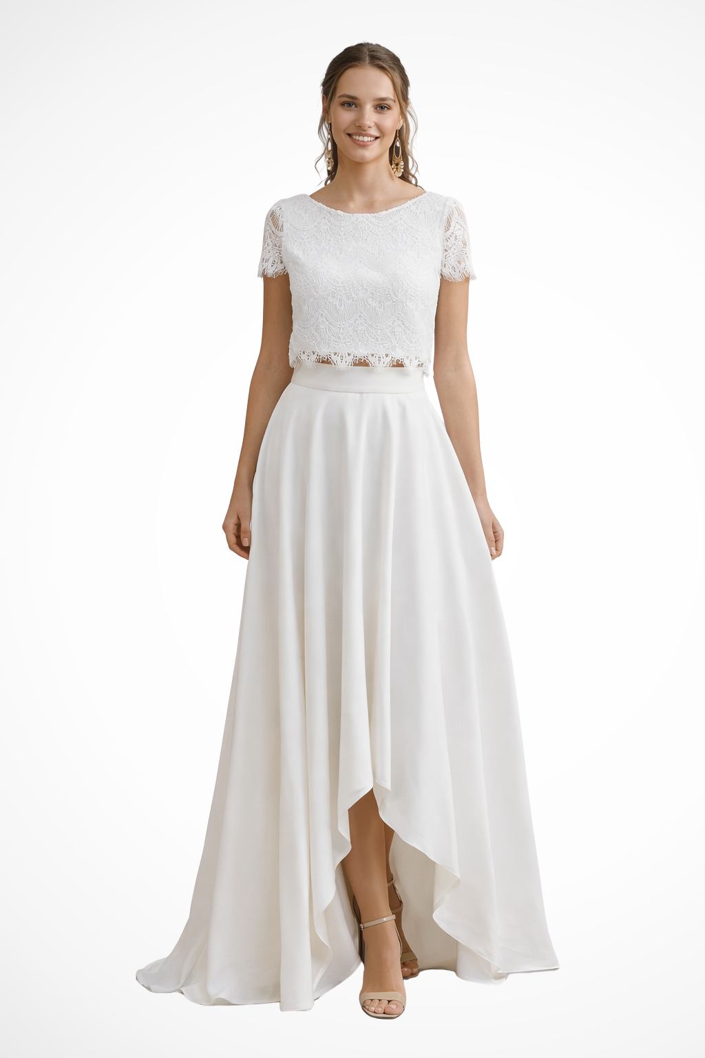 Trisha | Women's Lace Crop Top Maxi Skirt Set