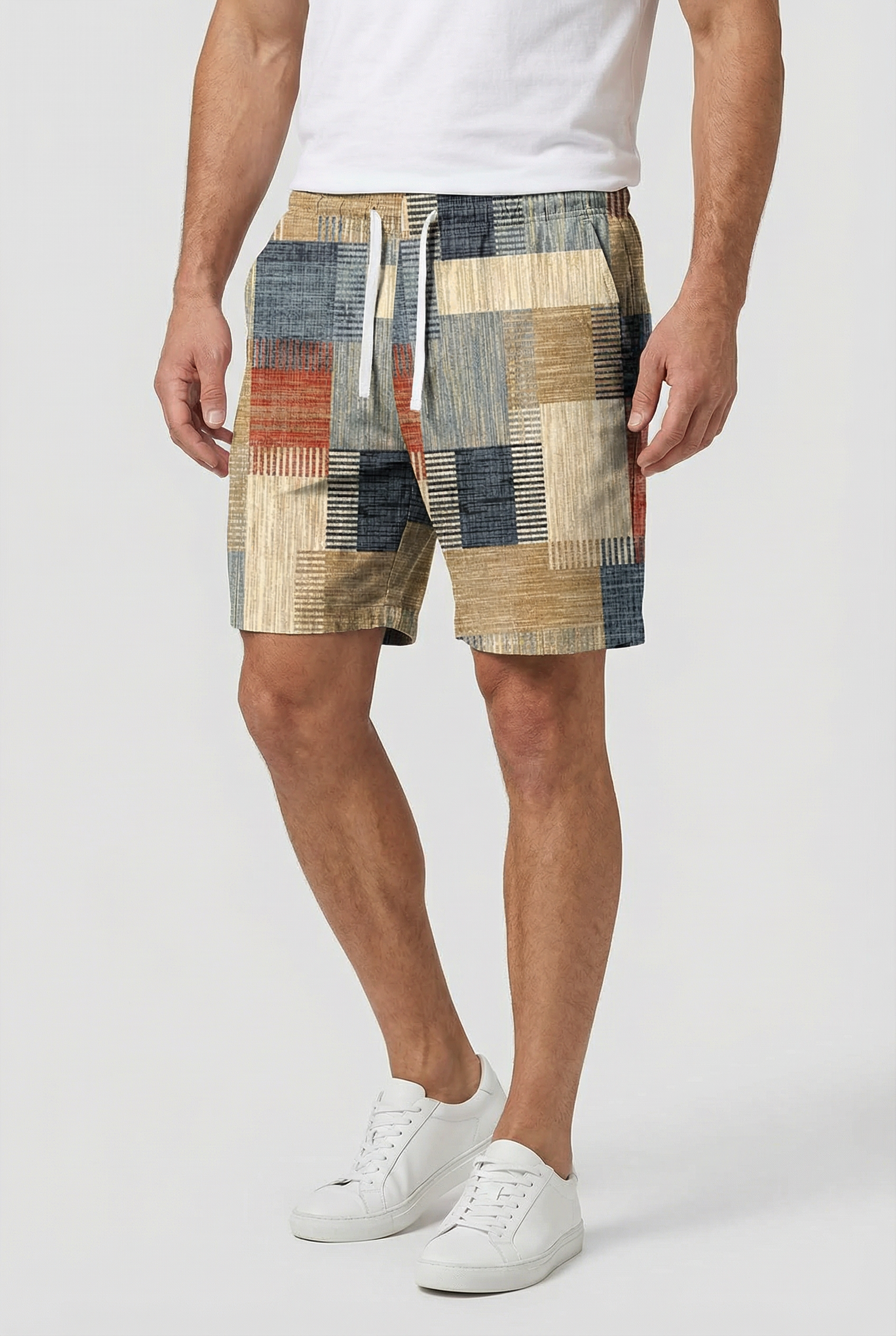Shawn | Men's Board Shorts Plaid Color Block Design