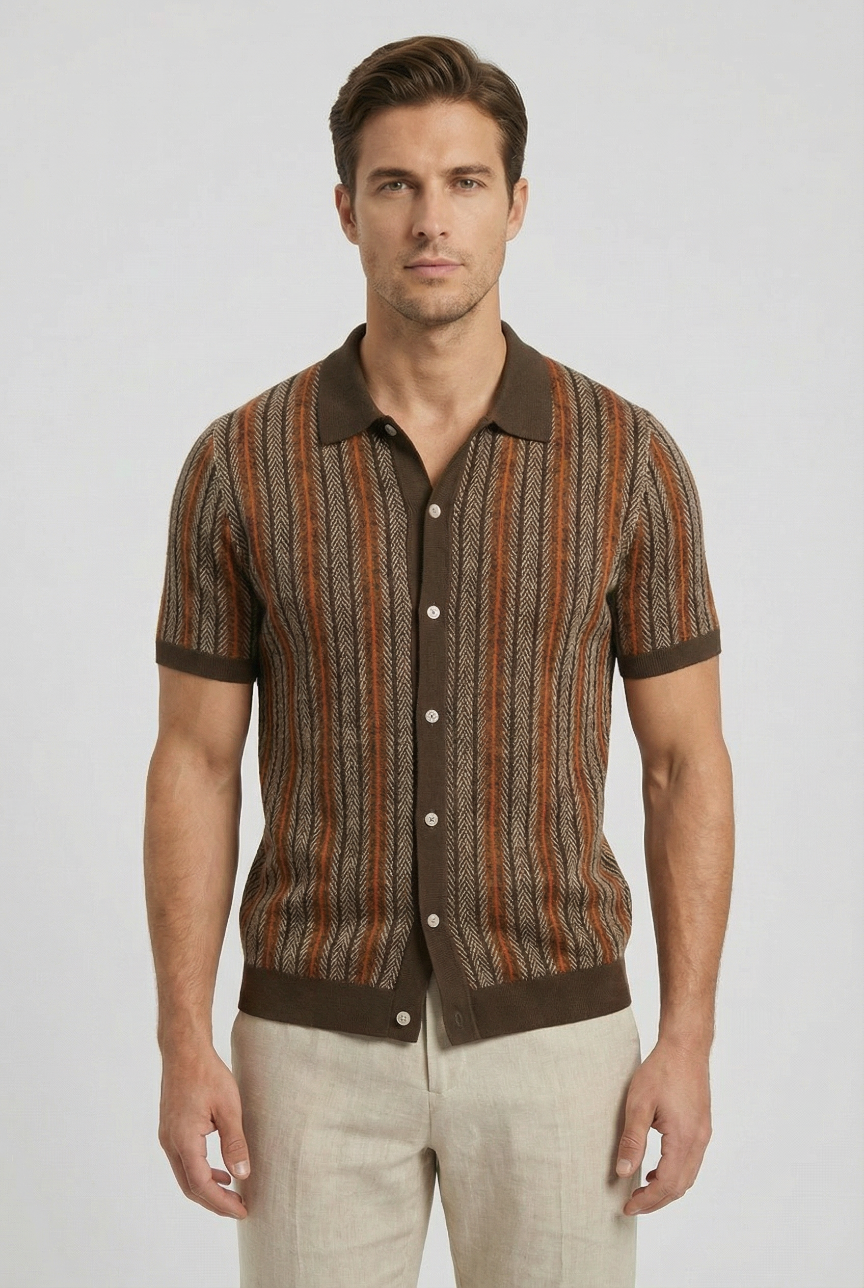 Tyler | Men's Button-Down Herringbone Shirt
