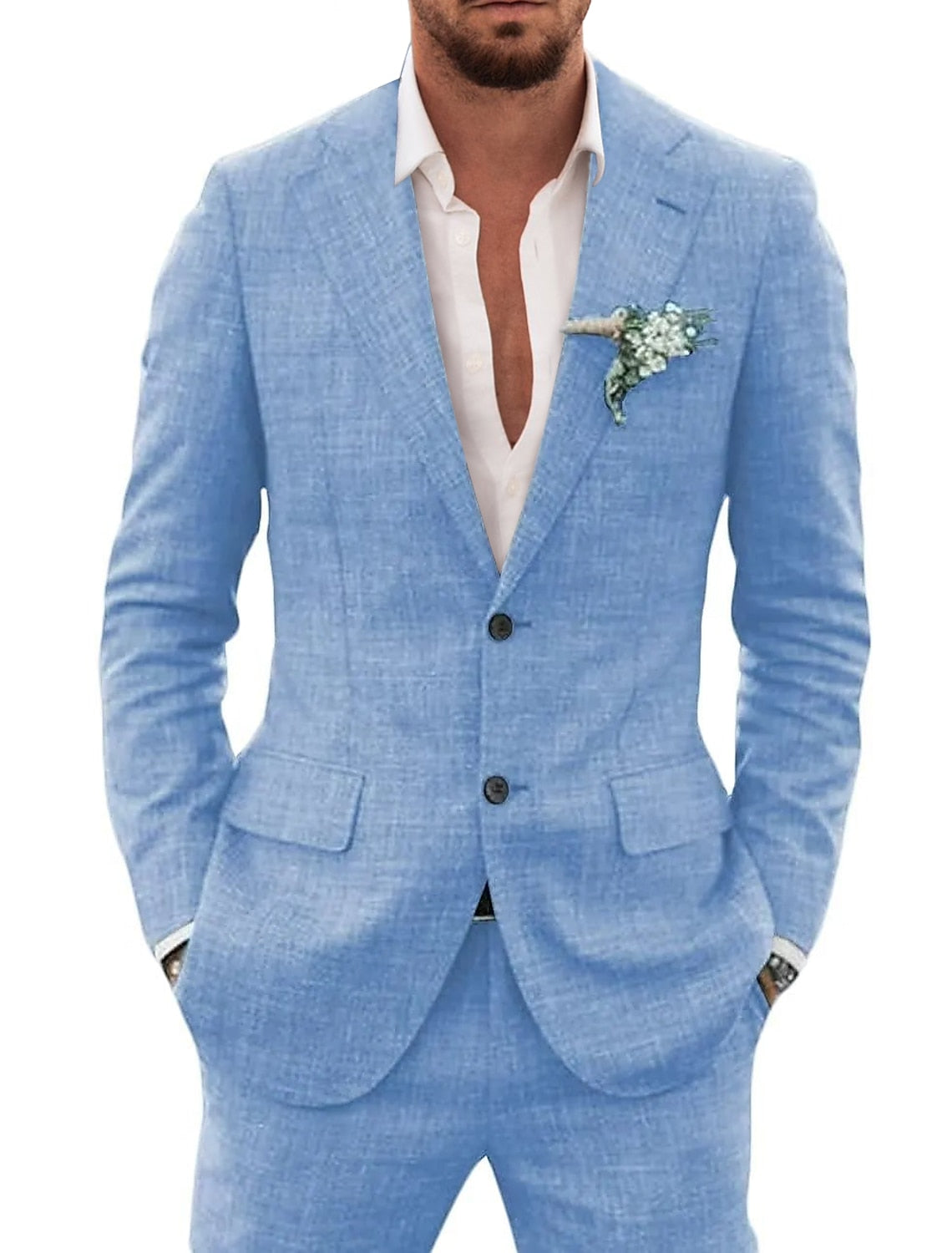Ethan | Men's Linen Suit with Notch Lapel