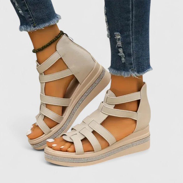 Megan | Women's Orthopedic Wedge Sandals with Rhinestones