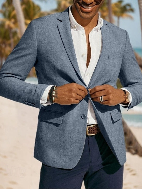 Jude | Men's Linen Blazer Jacket with Notch Collar