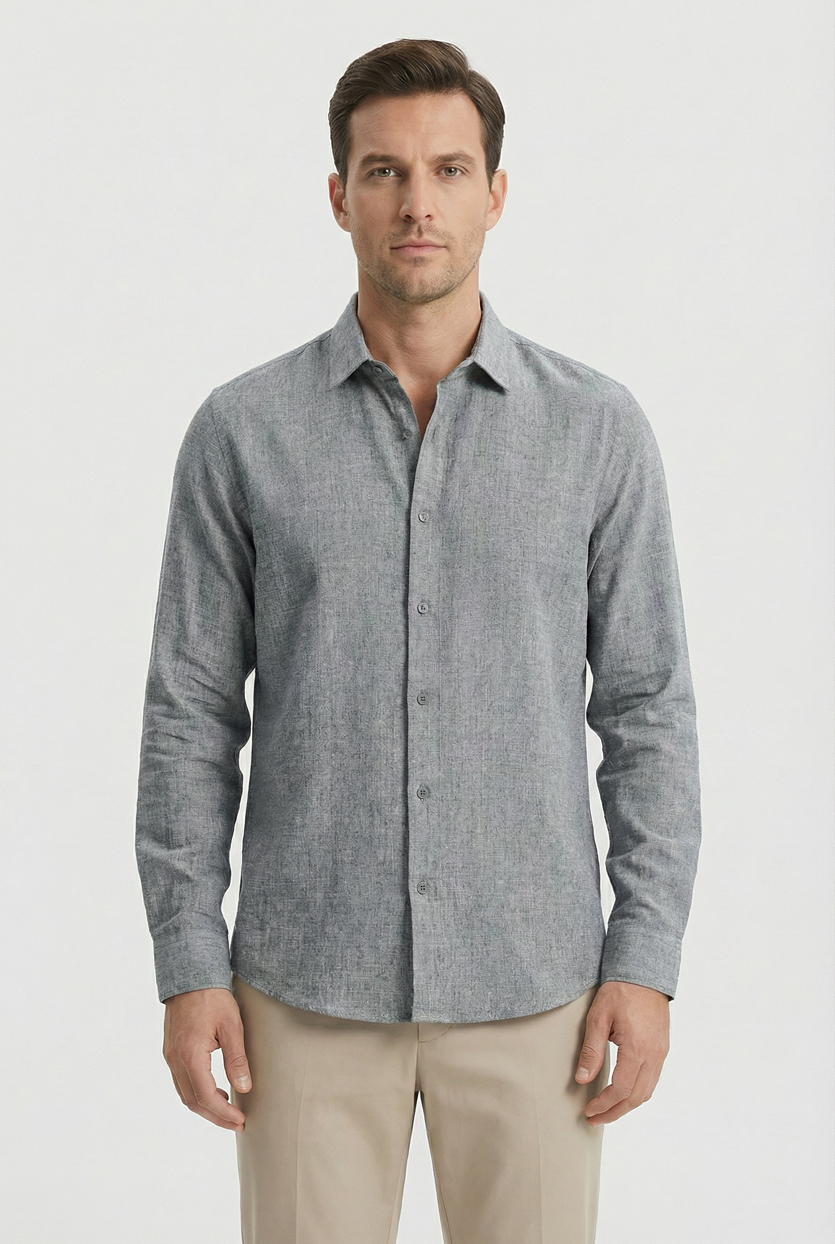Jesse | Men's Linen Blend Long Sleeve Shirt