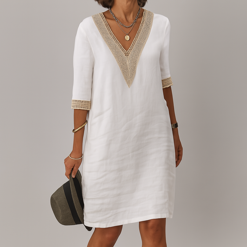 Lila | Women's Linen Midi Summer Dress Relaxed Fit