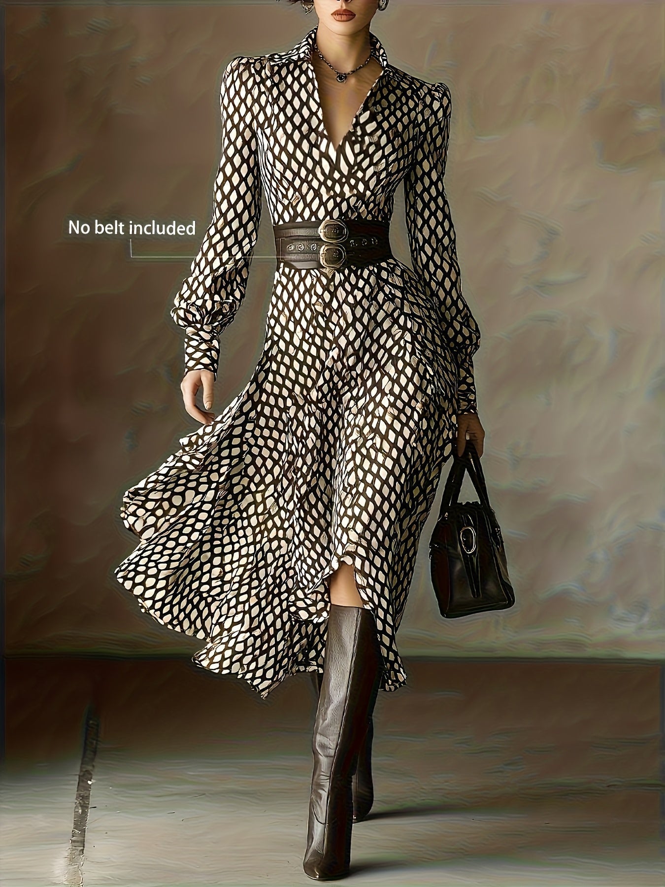Payton | Women's Vintage Rhombus Print Dress