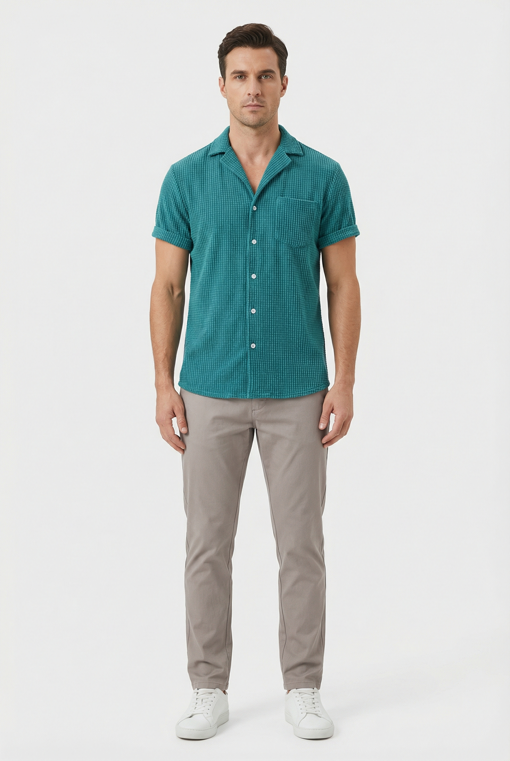 Connor | Men's Casual Waffle Textured Button Shirt