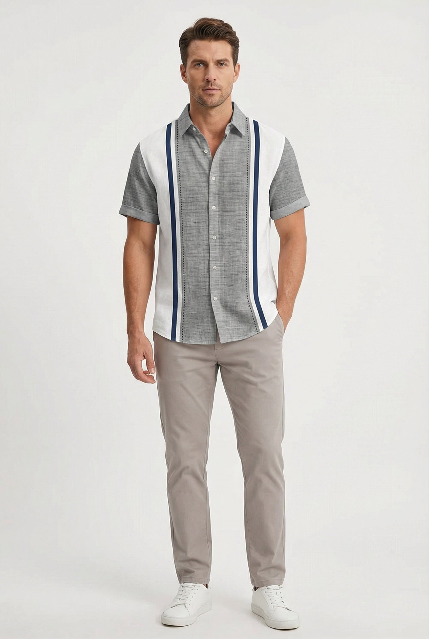 Luke | Men's Short Sleeve Plaid Casual Shirt