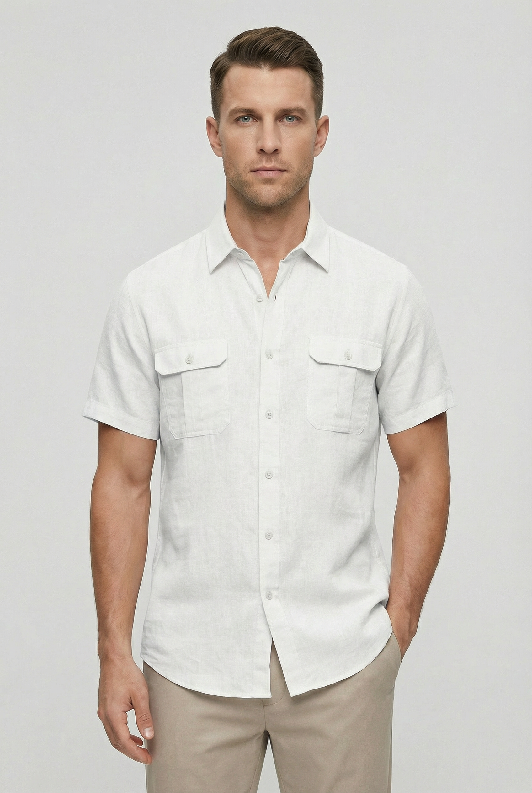 Blake | Men's Casual Cotton-Linen Short-Sleeved Shirt