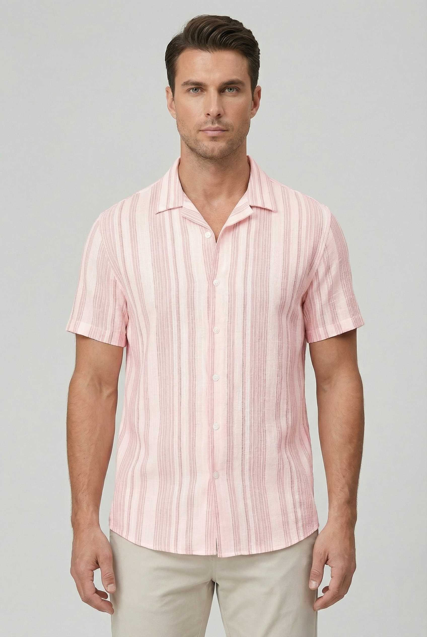 Ollie | Men's Cotton Short Sleeve Striped Shirt