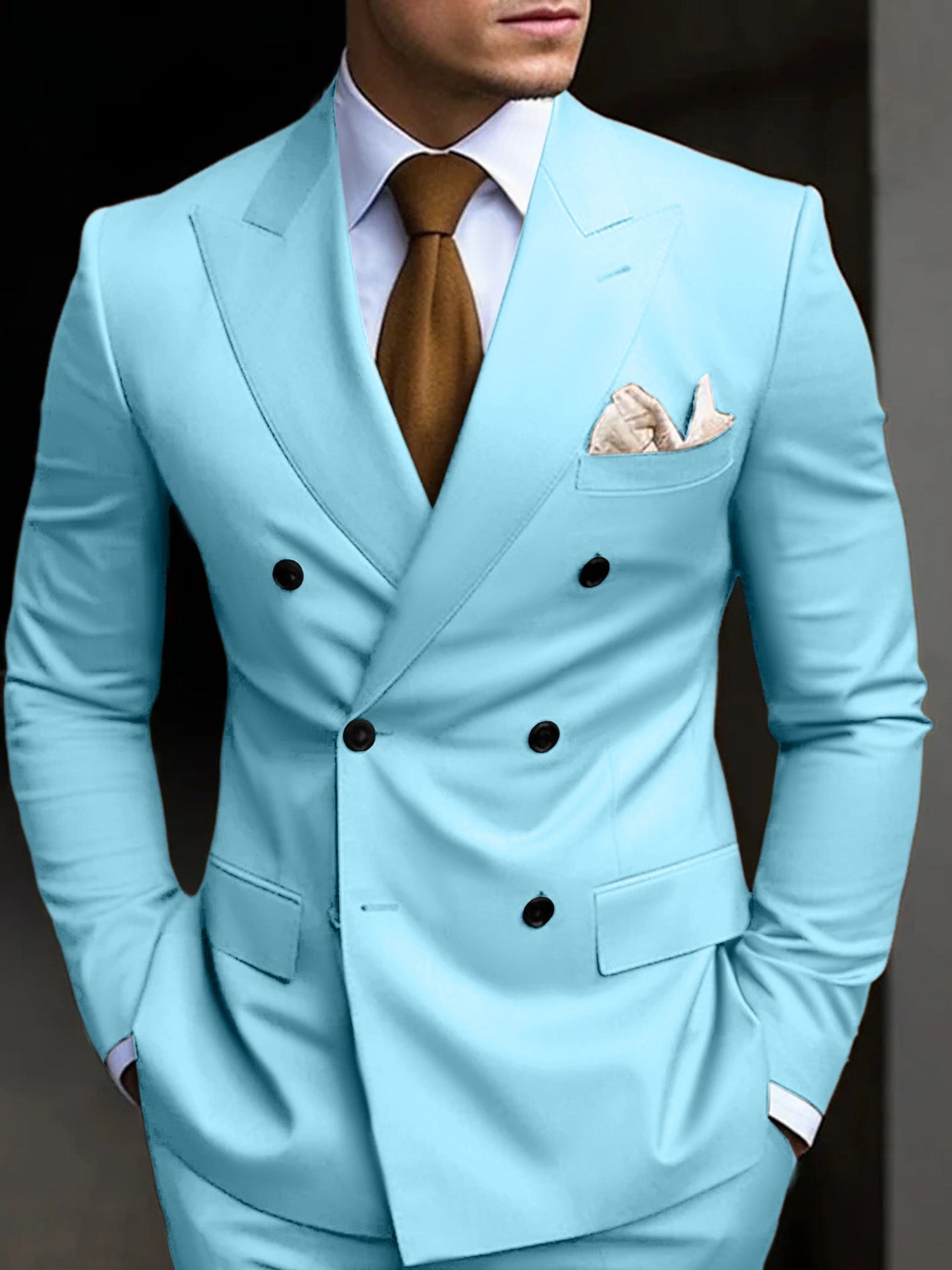 Michael | Men's Suit Cotton Blend Double Breasted