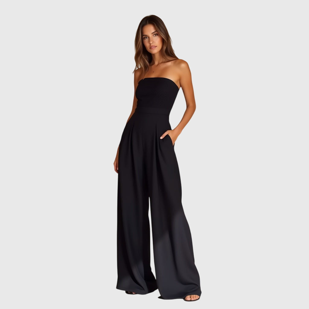 Nina | Women's Jumpsuit Strapless Wide Leg Design