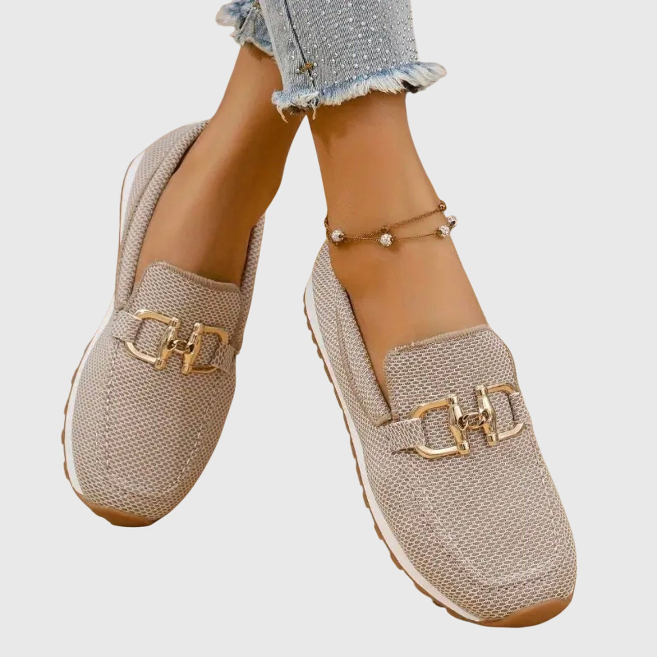 Olivia | Women's Black Loafers with Buckle Detail