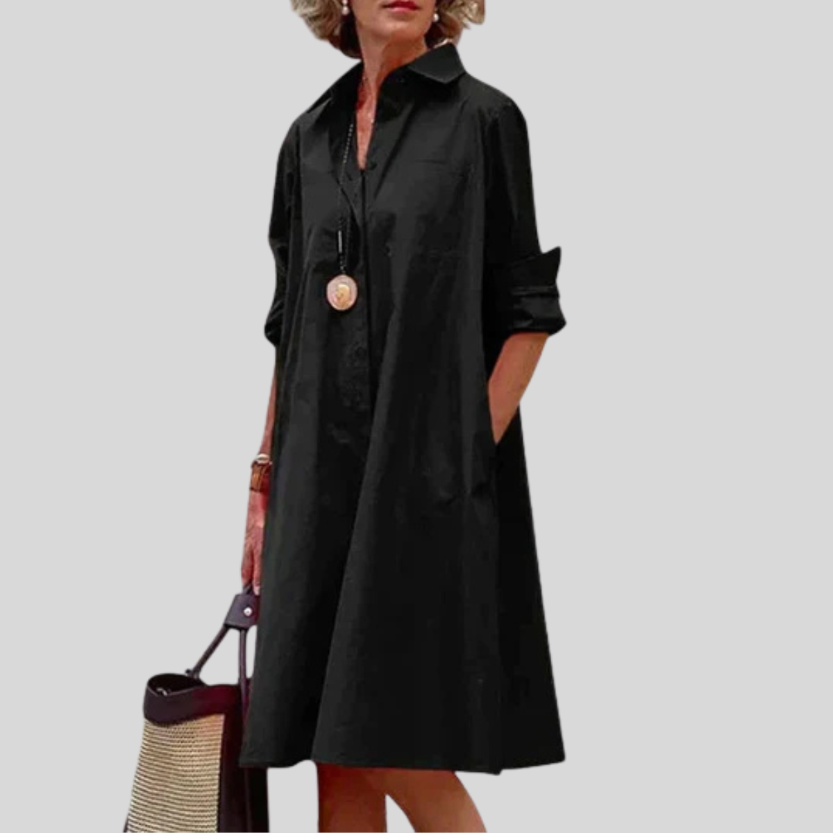 Paige | Women's Casual Knee-Length Dress with Pockets