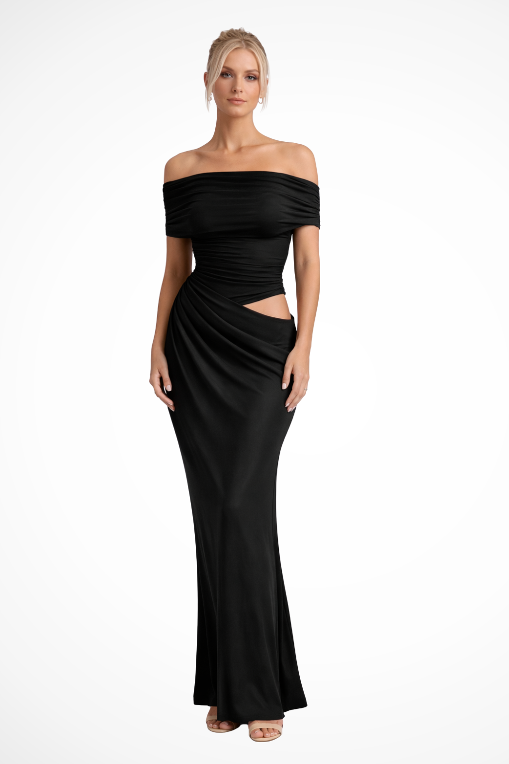 Rhea | Women's Off-Shoulder Ruched Maxi Dress