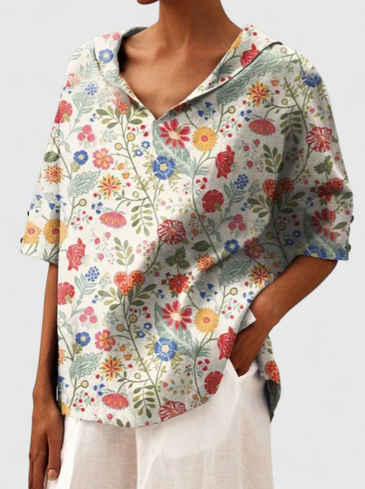 Rosa | Women's Floral V-Neck Summer Top