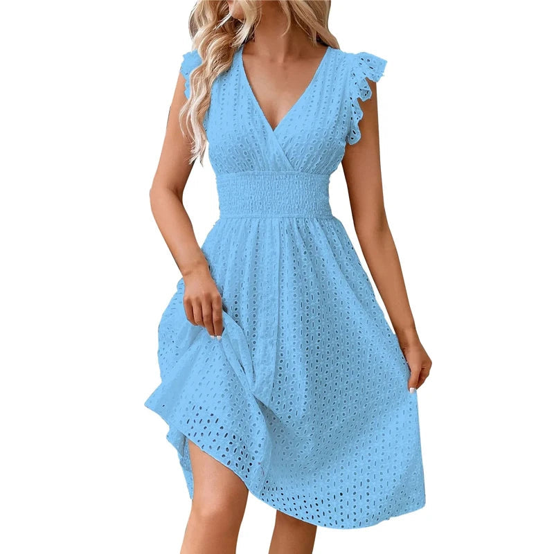 Sophia | Women's Summer V-Neck Flare Sleeve Dress