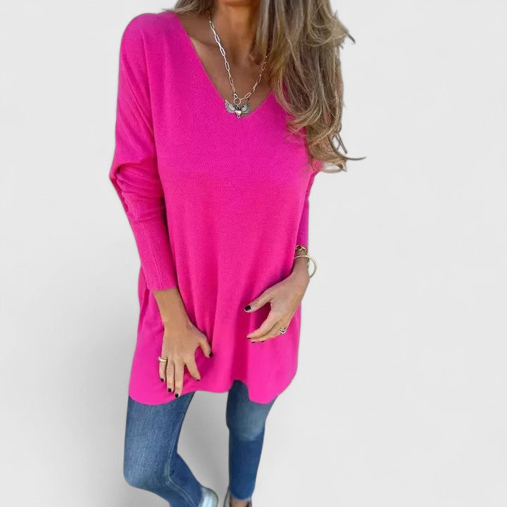 Tina | Women's V-Neck Longline Comfortable Top