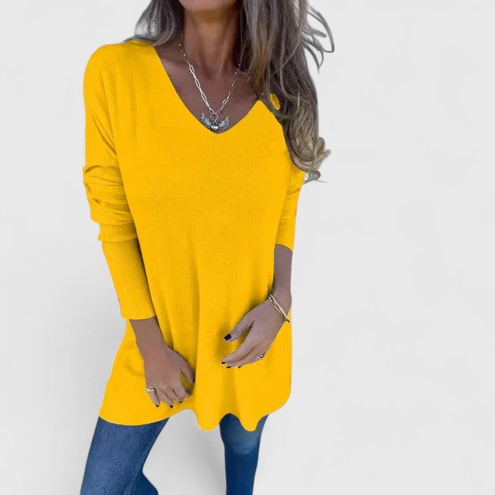 Tina | Women's V-Neck Longline Comfortable Top