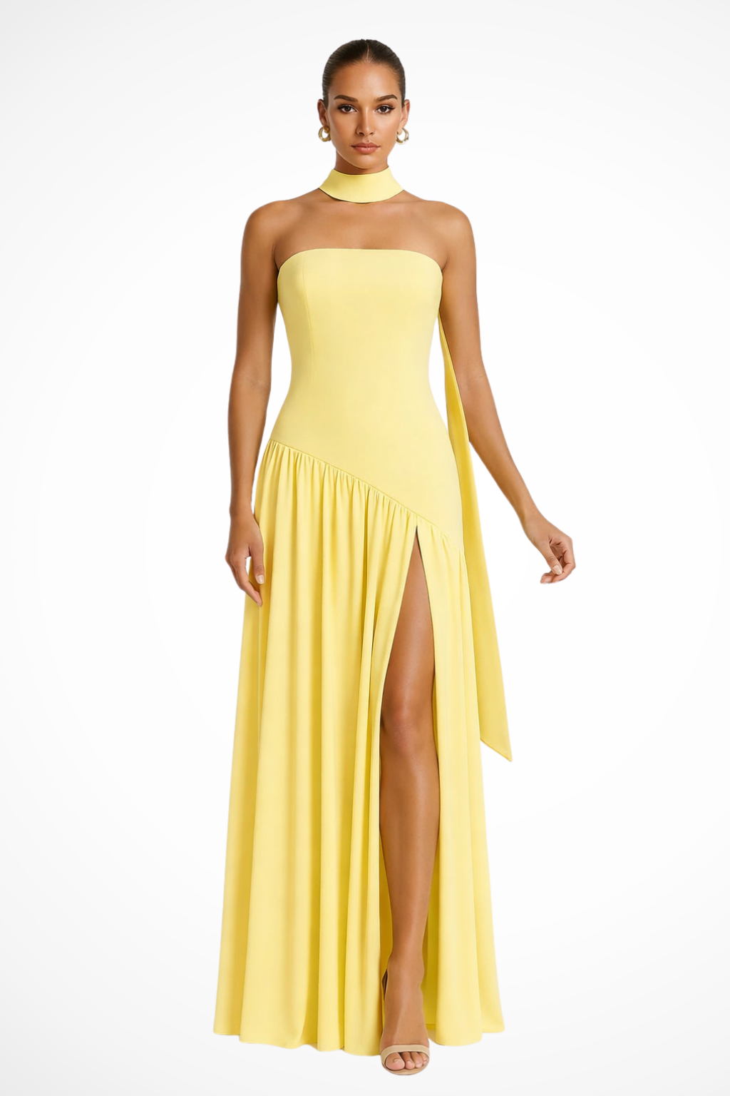 Yara | Women's Strapless Maxi Dress with Side Slit