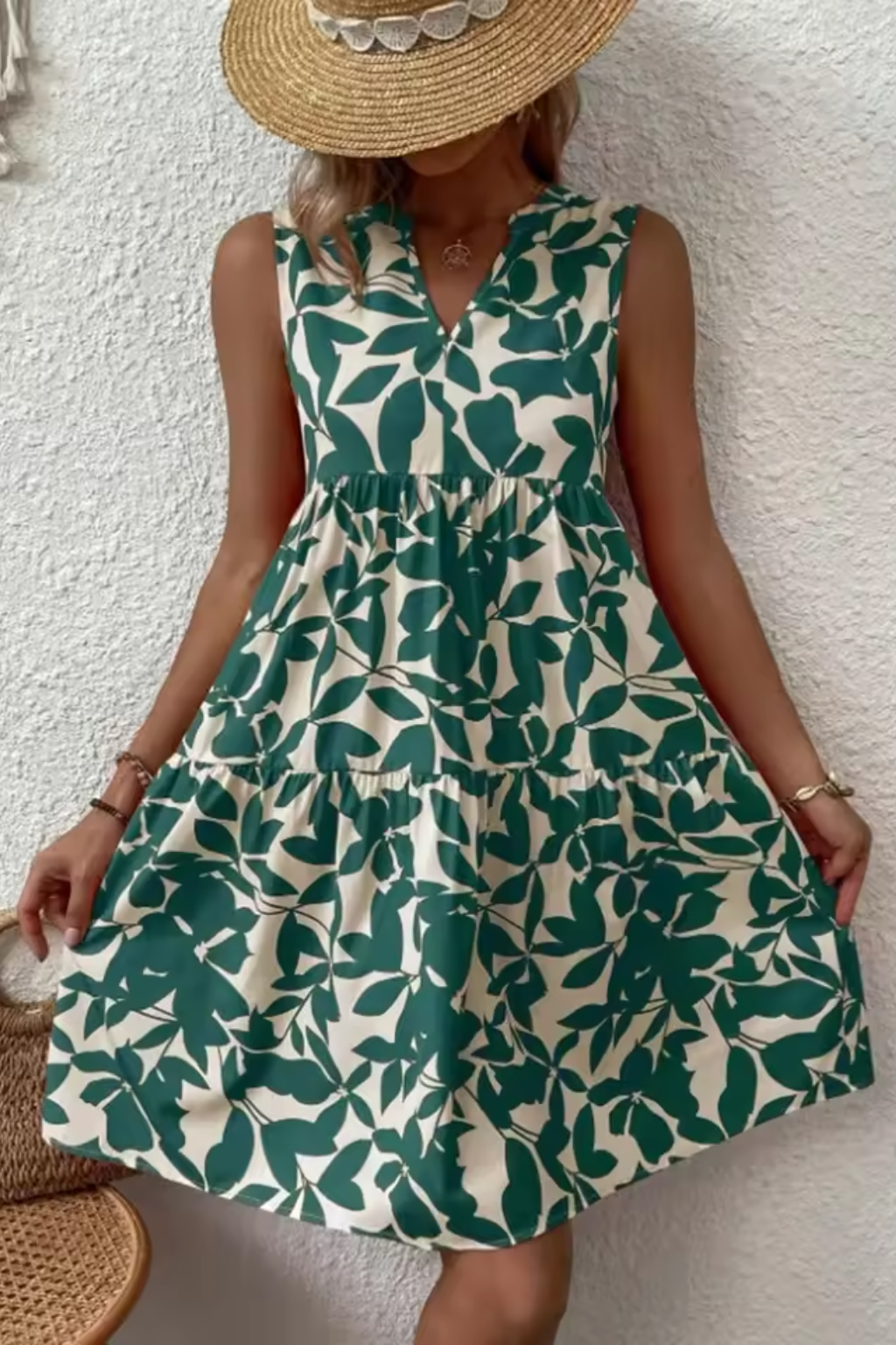 Amelia | Women's Boho V-Neck Midi Dress