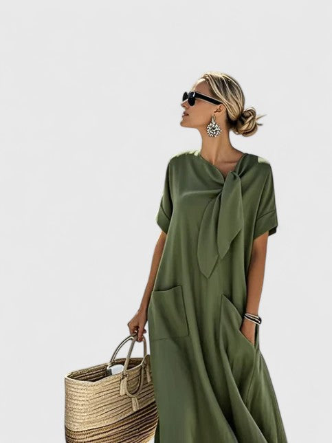 Susie | Women's Elegant Summer Maxi Dress with Neck Tie