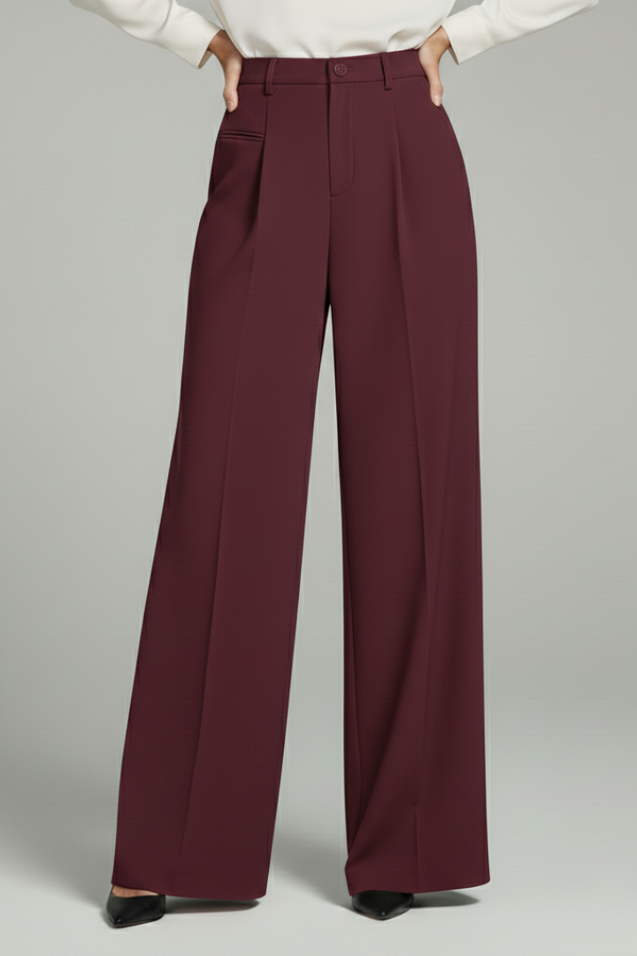 Blair | Women's Wide Leg Palazzo Trousers with Pleats
