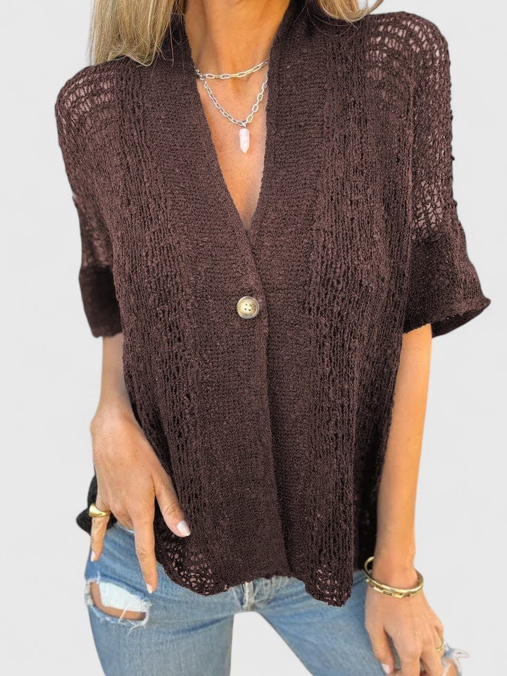 Clara | Women's Open Stitch Knit Shirt