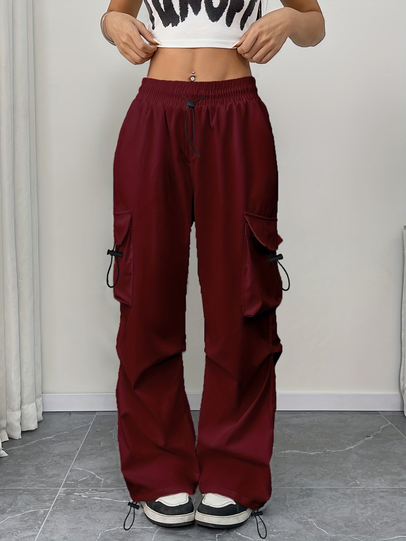 Violet | Women's Wide Leg Cargo Pocket Pants