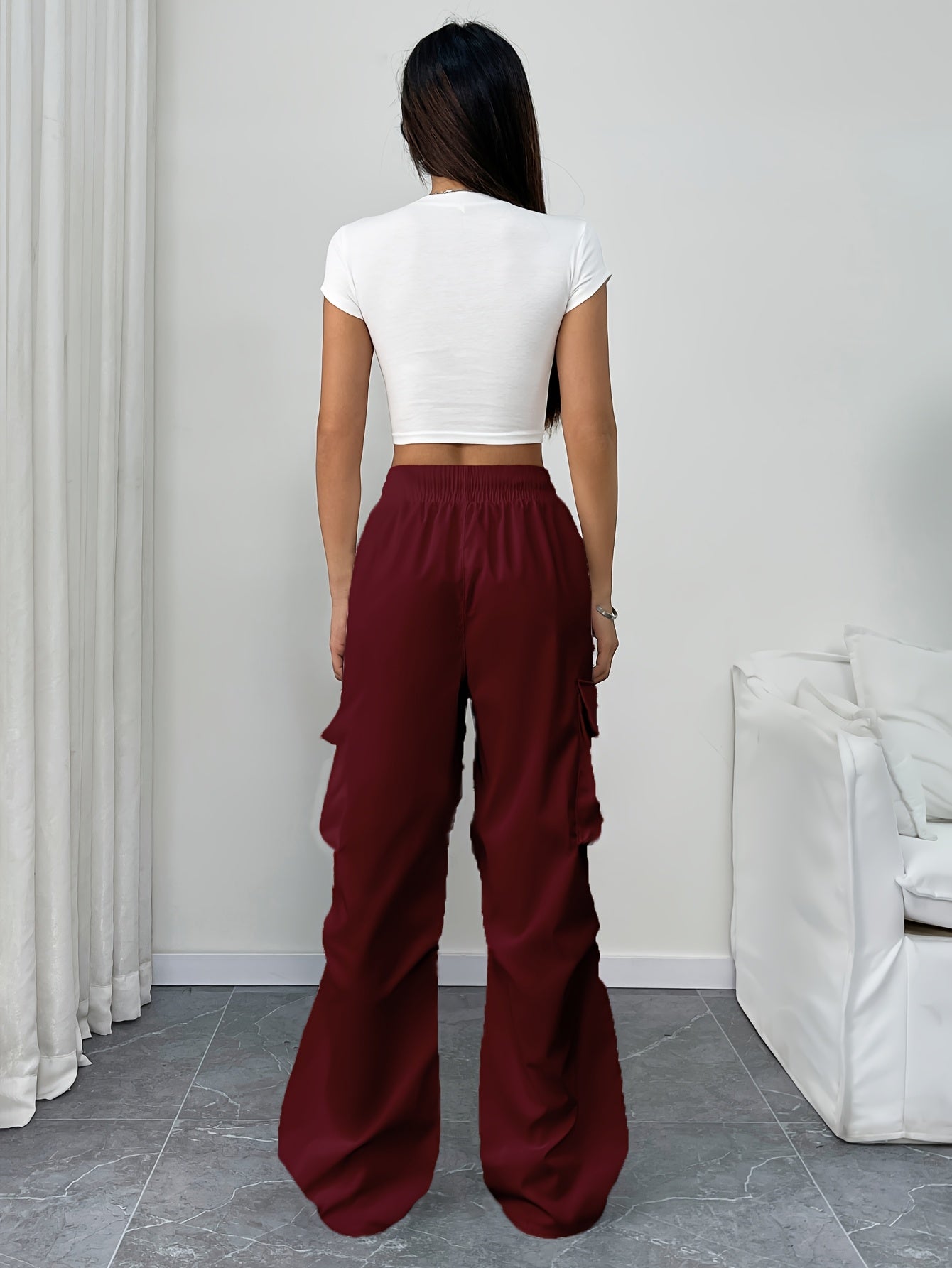 Violet | Women's Wide Leg Cargo Pocket Pants
