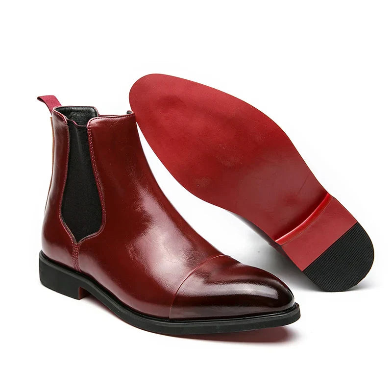 Derek | Men's Leather Slip-On Boots with Streamlined Design