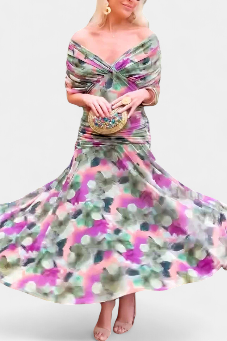 Summer | Women's Floral Maxi V-Neck Dress