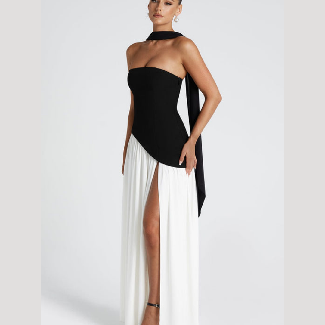 Maureen | Women's Formal Strapless Pleated Maxi Dress