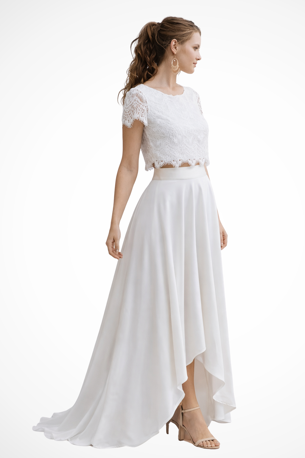 Trisha | Women's Lace Crop Top Maxi Skirt Set