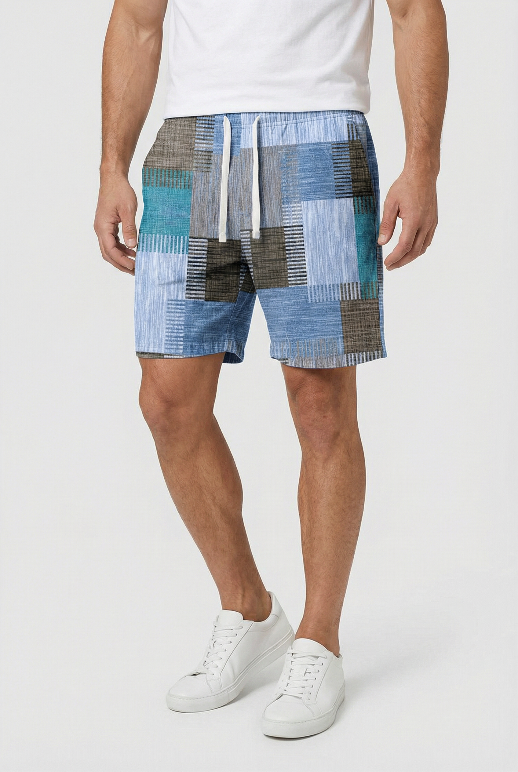 Shawn | Men's Board Shorts Plaid Color Block Design