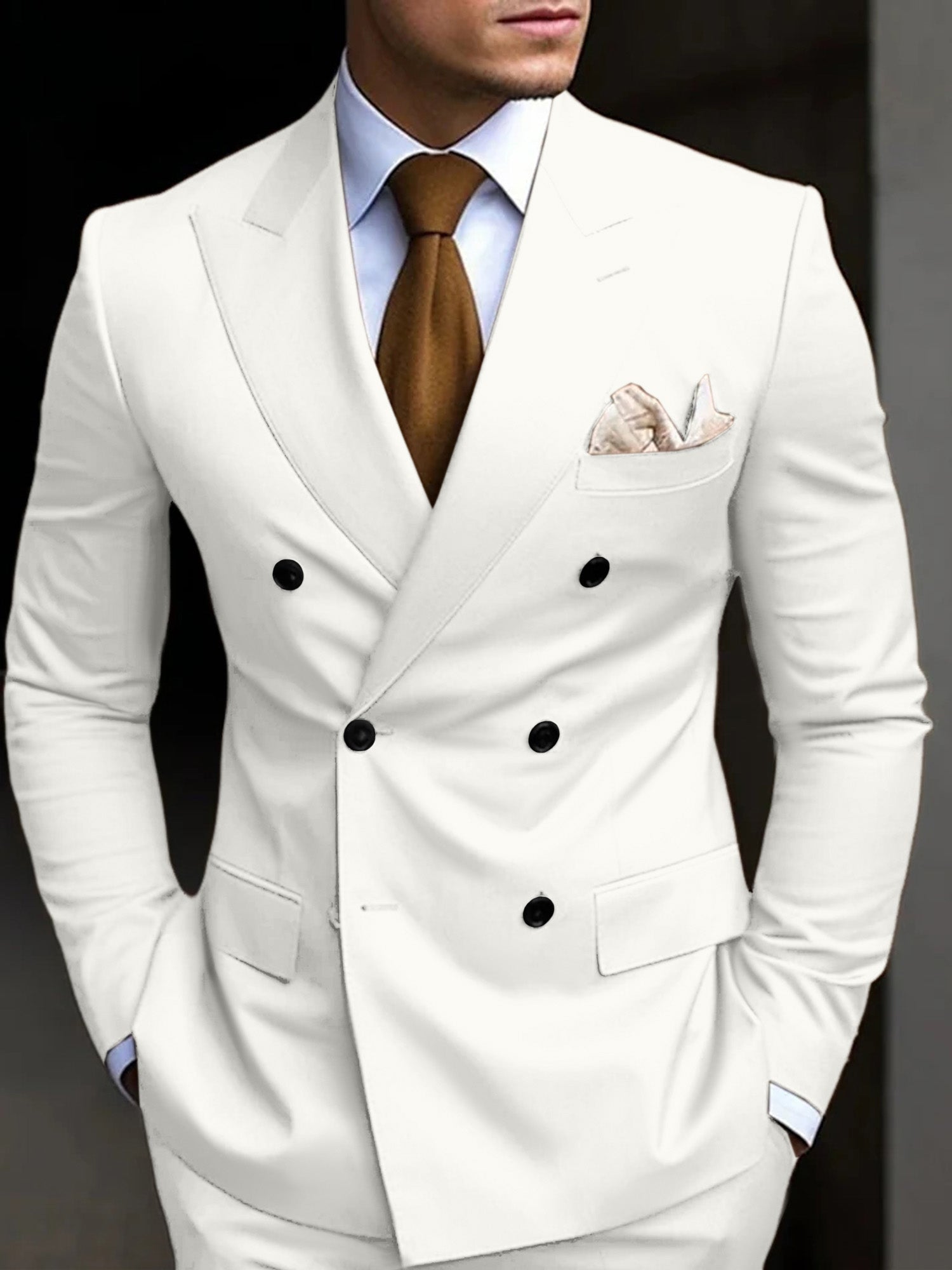 Daniel | Men's Suit Cotton Blend Double Breasted Design