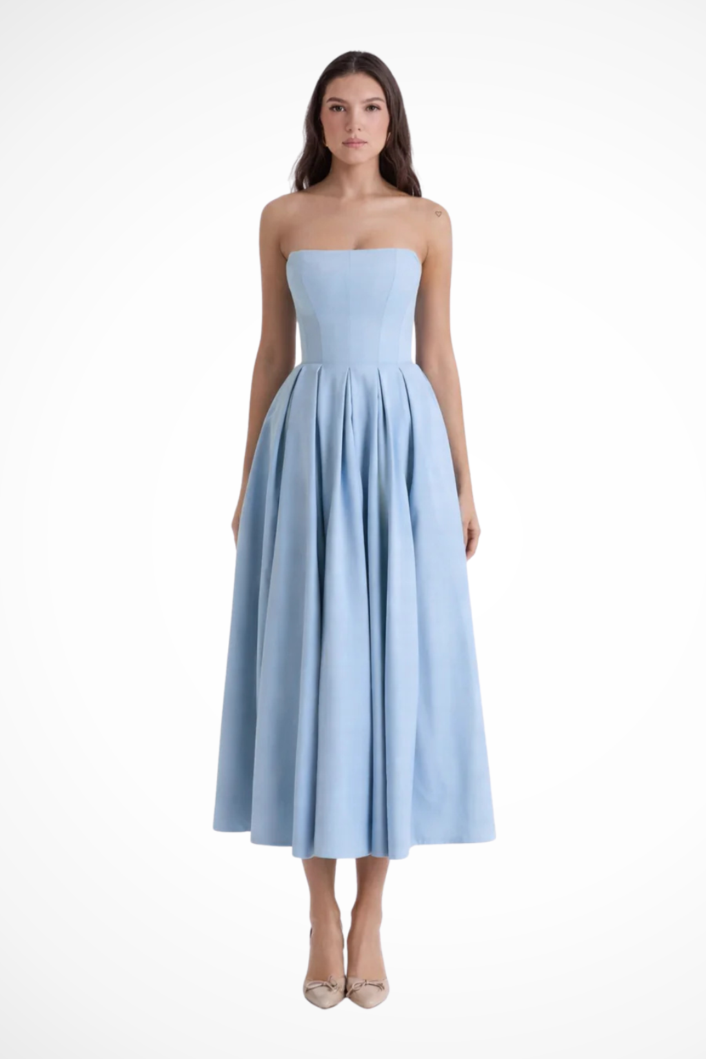 Denise | Women's Formal Strapless Corset Midi Dress