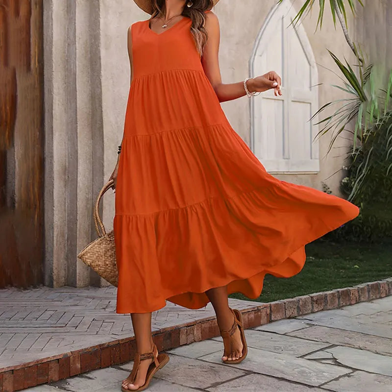 Florence | Women's Tiered V-Neck Maxi Dress