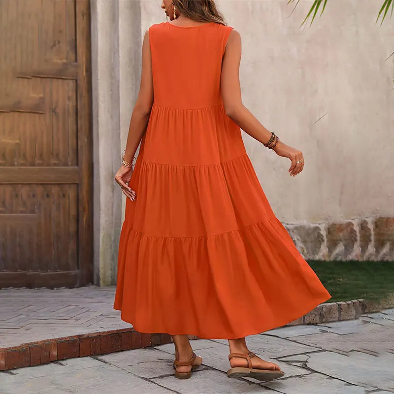 Florence | Women's Tiered V-Neck Maxi Dress