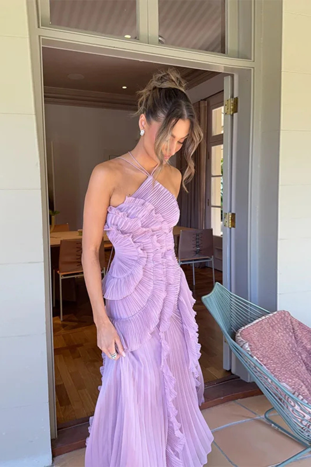 Imogen | Women's Ruffled Halter Maxi Dress