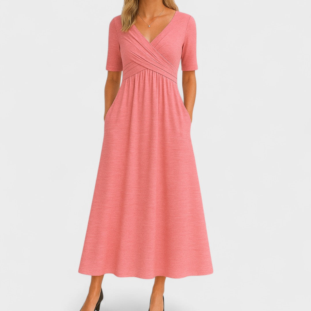 Ivy | Women's Elegant Midi Dress with Pockets