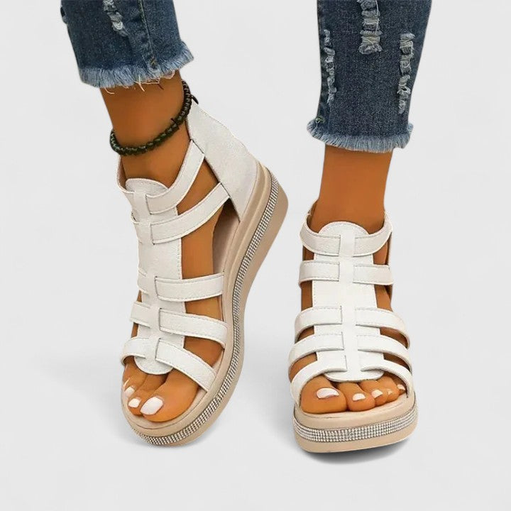 Megan | Women's Orthopedic Wedge Sandals with Rhinestones