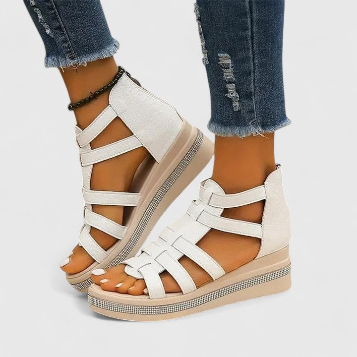Megan | Women's Orthopedic Wedge Sandals with Rhinestones